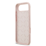 Apple iPhone 17 Air Kılıf Guess 4G Metal Grained Yazı Logolu TPU Kapak Pembe