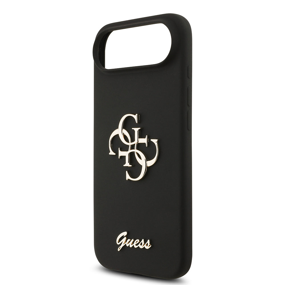 Apple iPhone 17 Air Kılıf Guess 4G Metal Grained Yazı Logolu TPU Kapak Siyah