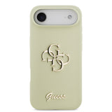 Apple iPhone 17 Air Kılıf Guess 4G Metal Grained Yazı Logolu TPU Kapak Yeşil