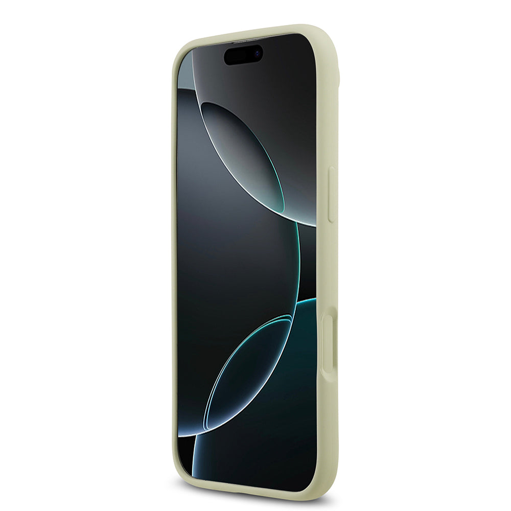 Apple iPhone 17 Air Kılıf Guess 4G Metal Grained Yazı Logolu TPU Kapak Yeşil