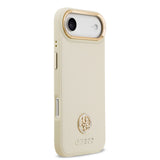 Apple iPhone 17 Air Kılıf Guess M-safe Özellikli Grained Yazı ve Taşlı 4G Logolu Kapak Bej