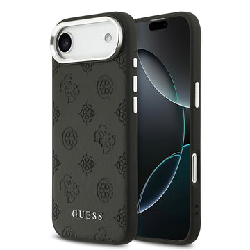 Apple iPhone 17 Air Kılıf Guess M-safe Özellikli Sıcak Baskılı Klasik Logolu PU Peony Kapak Siyah