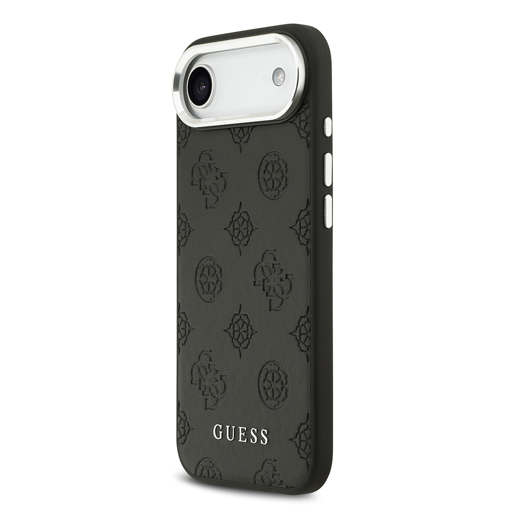 Apple iPhone 17 Air Kılıf Guess M-safe Özellikli Sıcak Baskılı Klasik Logolu PU Peony Kapak Siyah