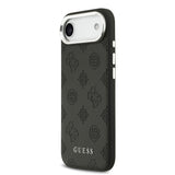 Apple iPhone 17 Air Kılıf Guess M-safe Özellikli Sıcak Baskılı Klasik Logolu PU Peony Kapak Siyah