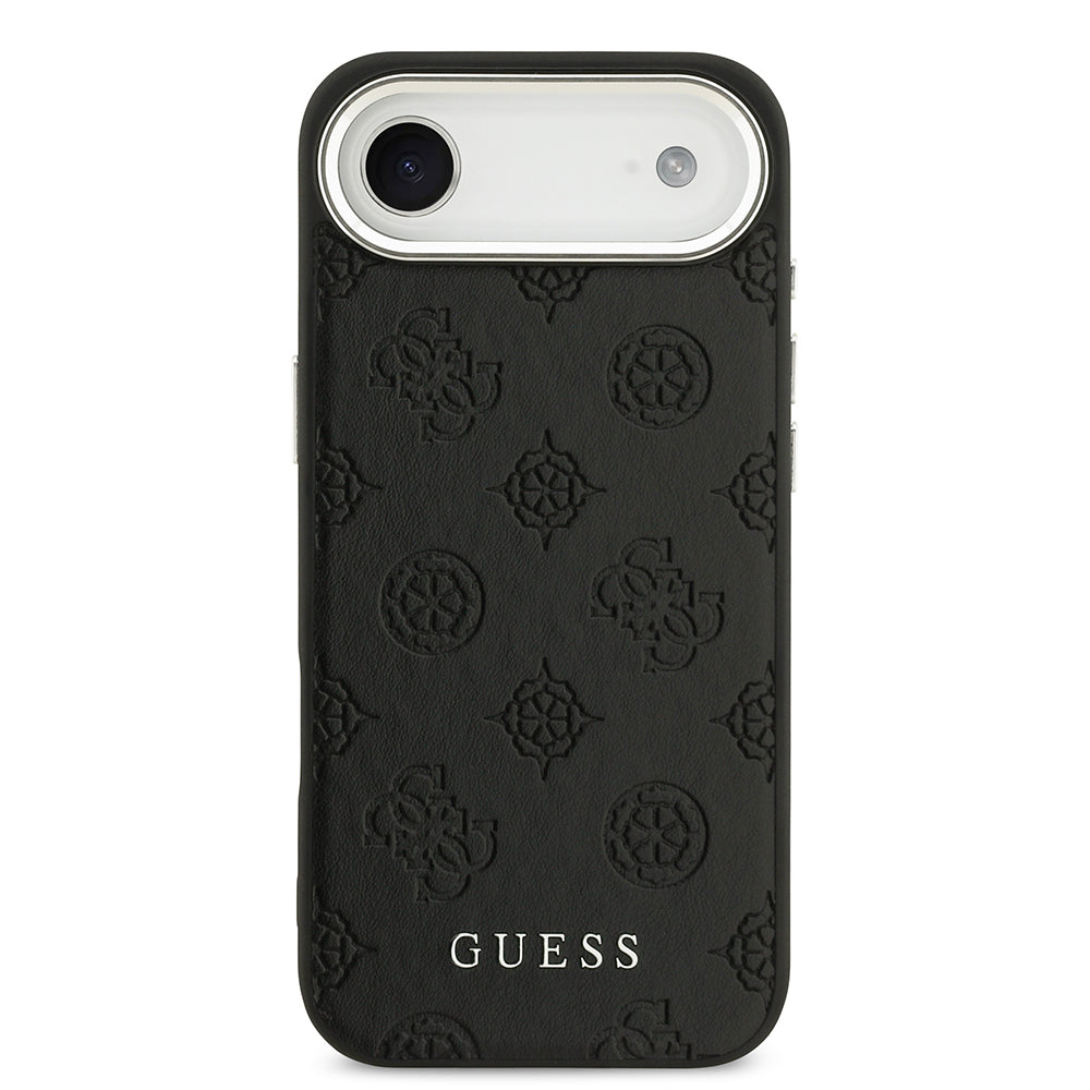 Apple iPhone 17 Air Kılıf Guess M-safe Özellikli Sıcak Baskılı Klasik Logolu PU Peony Kapak Siyah