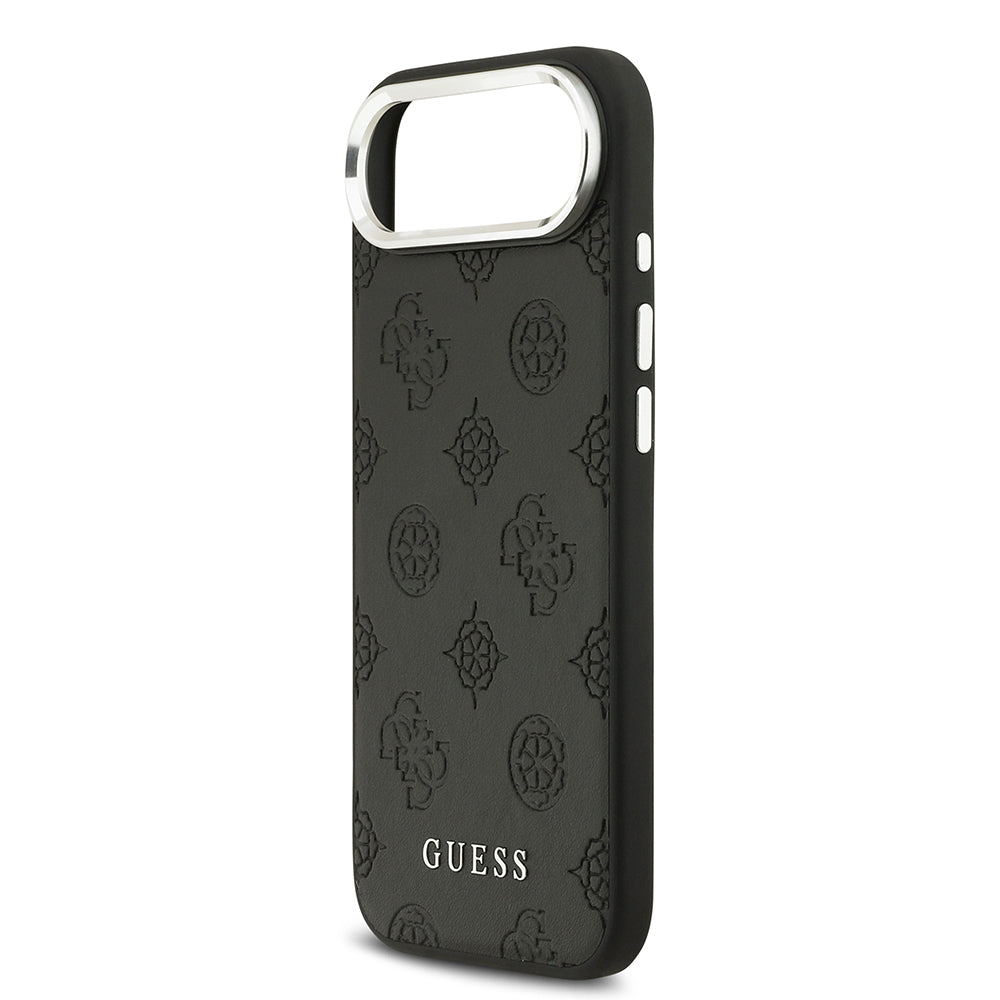 Apple iPhone 17 Air Kılıf Guess M-safe Özellikli Sıcak Baskılı Klasik Logolu PU Peony Kapak Siyah