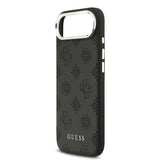 Apple iPhone 17 Air Kılıf Guess M-safe Özellikli Sıcak Baskılı Klasik Logolu PU Peony Kapak Siyah