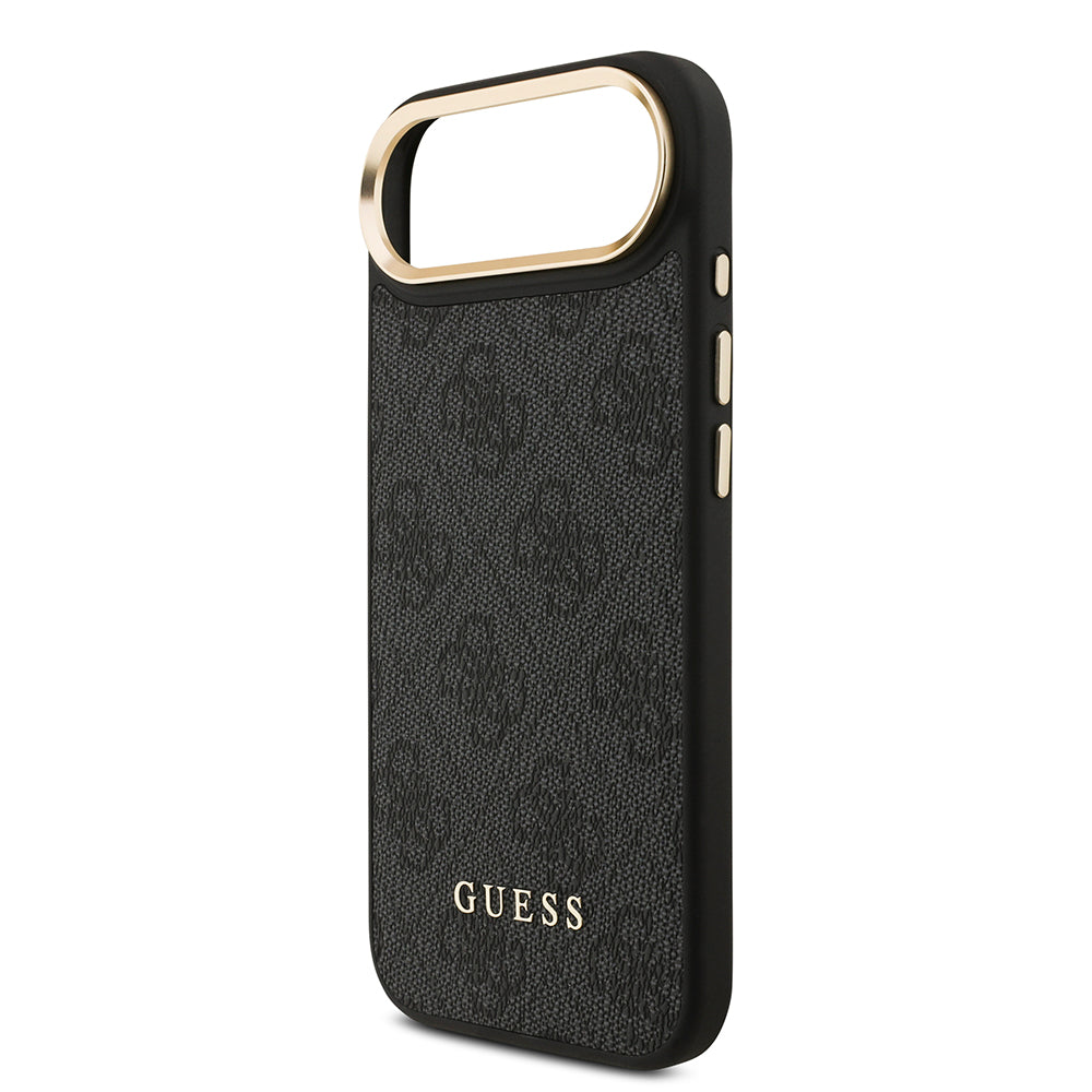 Apple iPhone 17 Air Kılıf Guess M-safe Şarj Özellikli 2in1 4G Metal Büyük Logolu Kartlıklı Kapak Siyah