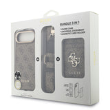 Apple iPhone 17 Air Kılıf Guess M-safe Şarj Özellikli Askılı ve Kartlıklı 4G Logo Kapak Kahverengi