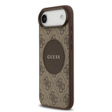 Apple iPhone 17 Air Kılıf Guess M-Safe Şarj Özellikli Circle Classic Kapak Kahverengi