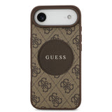 Apple iPhone 17 Air Kılıf Guess M-Safe Şarj Özellikli Circle Classic Kapak Kahverengi