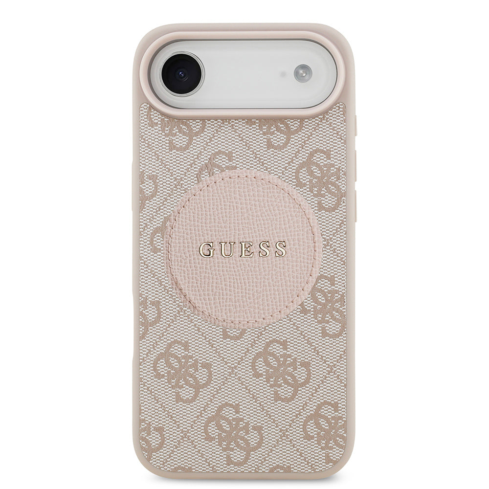 Apple iPhone 17 Air Kılıf Guess M-Safe Şarj Özellikli Circle Classic Kapak Pembe