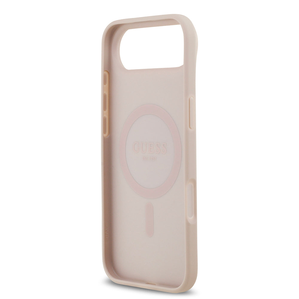 Apple iPhone 17 Air Kılıf Guess M-Safe Şarj Özellikli Circle Classic Kapak Pembe