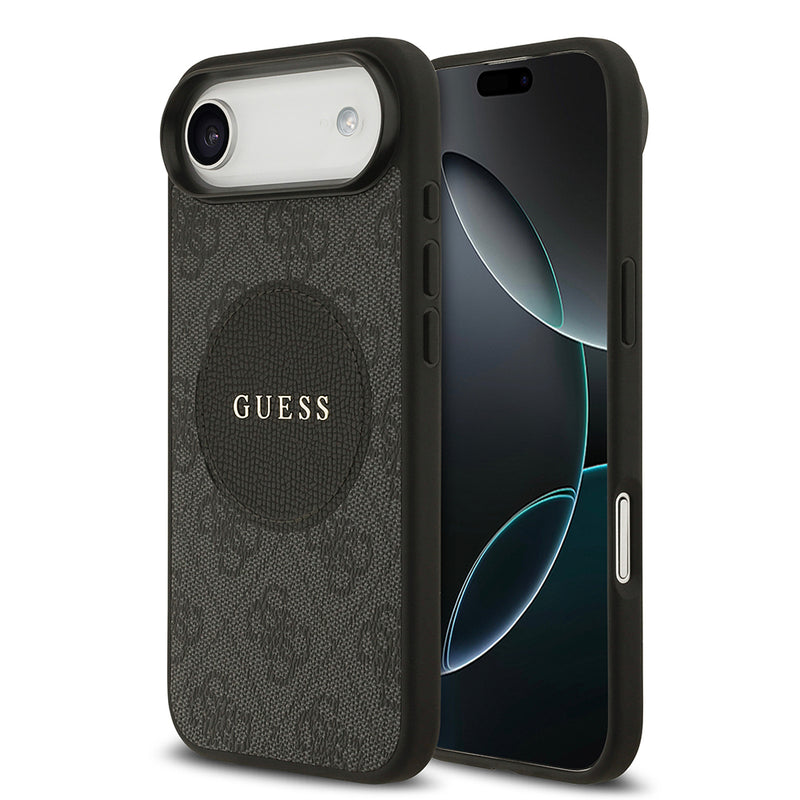 Apple iPhone 17 Air Kılıf Guess M-Safe Şarj Özellikli Circle Classic Kapak Siyah
