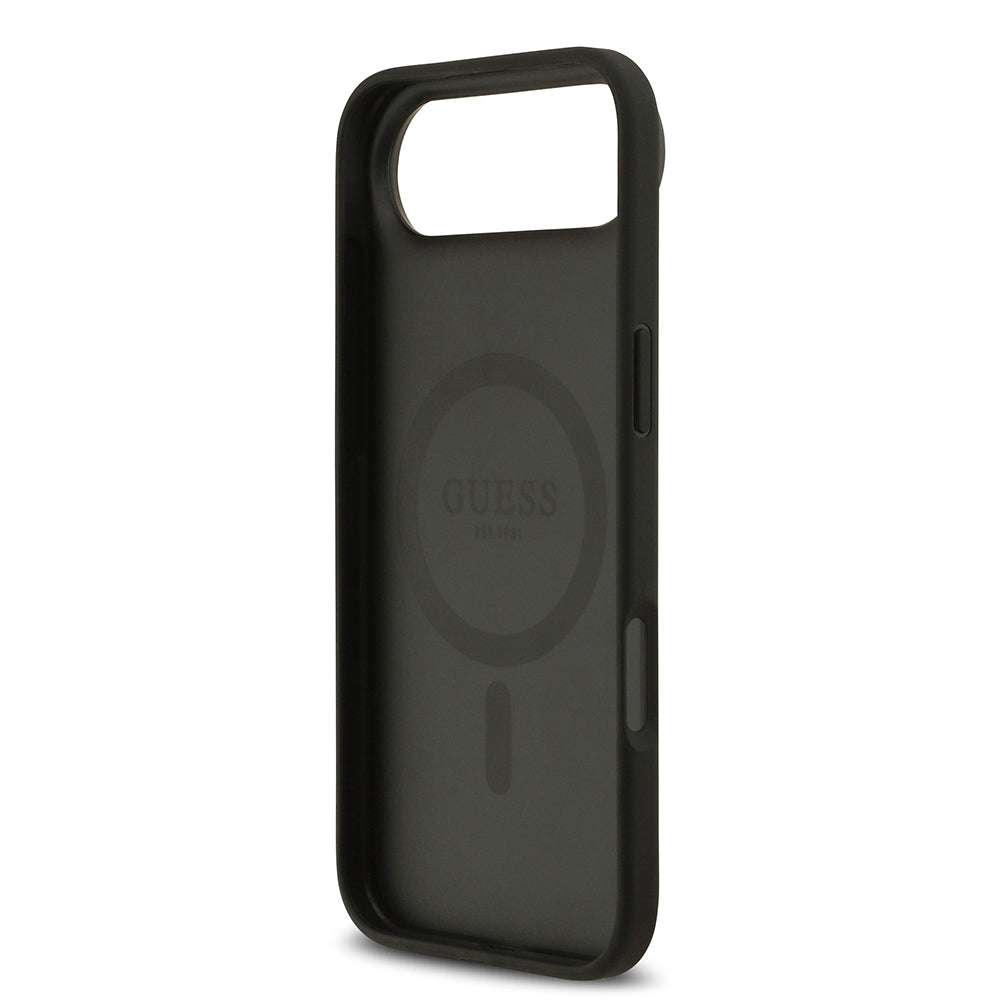 Apple iPhone 17 Air Kılıf Guess M-Safe Şarj Özellikli Circle Classic Kapak Siyah