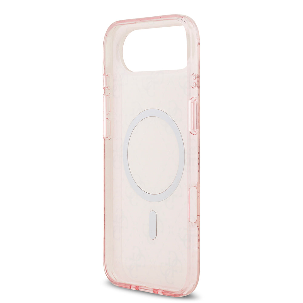Apple iPhone 17 Air Kılıf Guess M-safe Şarj Özellikli IML Baskılı Klasik Logolu 4G Desenli Kapak Pembe