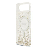 Apple iPhone 17 Air Kılıf Guess M-safe Şarj Özellikli Transparan Resin Bottom Pullu Kapak Gold