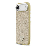 Apple iPhone 17 Air Kılıf Guess M-safe Şarj Özellikli Üçgen Logolu Glitter Kapak Gold