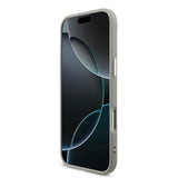 Apple iPhone 17 Air Kılıf Guess M-safe Şarj Özellikli Üçgen Logolu Glitter Kapak Gri