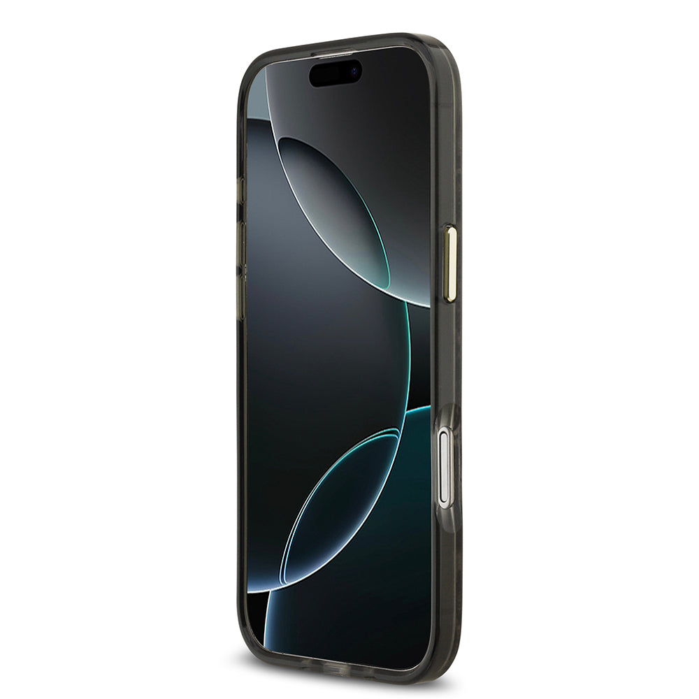 Apple iPhone 17 Air Kılıf Guess M-safe Şarj Özellikli Yazı Logolu Python Yılan Desenli Kapak Kahverengi
