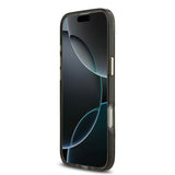 Apple iPhone 17 Air Kılıf Guess M-safe Şarj Özellikli Yazı Logolu Python Yılan Desenli Kapak Siyah