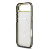 Apple iPhone 17 Air Kılıf Guess M-safe Şarj Özellikli Yazı Logolu Python Yılan Desenli Kapak Siyah