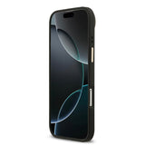 Apple iPhone 17 Air Kılıf Guess Magsafe Şarj Özellikli 4G Desenli PU Metal Plaka Klasik Logolu Kapak Siyah