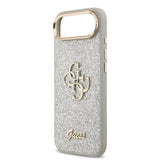 Apple iPhone 17 Air Kılıf Guess Metal Kamera Çerçeveli 4G Büyük Logolu Glitter Kapak Gri