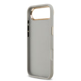 Apple iPhone 17 Air Kılıf Guess Metal Kamera Çerçeveli 4G Büyük Logolu Glitter Kapak Gri