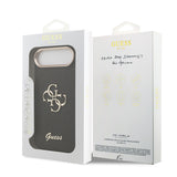 Apple iPhone 17 Air Kılıf Guess Metal Kamera Çerçeveli 4G Büyük Logolu Glitter Kapak Siyah