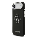 Apple iPhone 17 Air Kılıf Guess PU Deri 4G Büyük Metal Logo Dizayn Kapak Siyah
