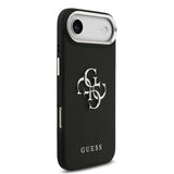 Apple iPhone 17 Air Kılıf Guess PU Deri 4G Büyük Metal Logo Dizayn Kapak Siyah