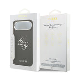 Apple iPhone 17 Air Kılıf Guess PU Deri 4G Büyük Metal Logo Dizayn Kapak Siyah
