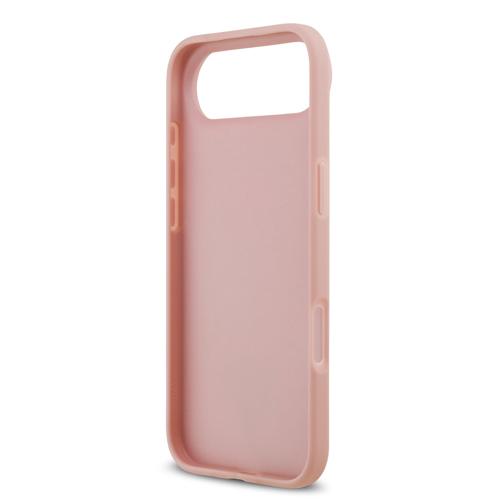 Apple iPhone 17 Air Kılıf Guess Rhinestone Taşlı Üçgen Logolu Kapak Pembe