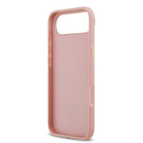 Apple iPhone 17 Air Kılıf Guess Rhinestone Taşlı Üçgen Logolu Kapak Pembe
