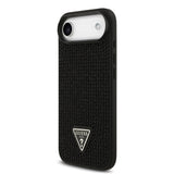 Apple iPhone 17 Air Kılıf Guess Rhinestone Taşlı Üçgen Logolu Kapak Siyah