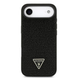 Apple iPhone 17 Air Kılıf Guess Rhinestone Taşlı Üçgen Logolu Kapak Siyah