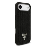 Apple iPhone 17 Air Kılıf Guess Rhinestone Taşlı Üçgen Logolu Kapak Siyah