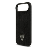 Apple iPhone 17 Air Kılıf Guess Rhinestone Taşlı Üçgen Logolu Kapak Siyah