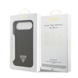 Apple iPhone 17 Air Kılıf Guess Rhinestone Taşlı Üçgen Logolu Kapak Siyah