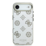 Apple iPhone 17 Air Kılıf M-Safe Şarj Özellikli Guess Metal Kamera Çerçeveli Peony Simli Aynalı Kapak Gold