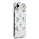 Apple iPhone 17 Air Kılıf M-Safe Şarj Özellikli Guess Metal Kamera Çerçeveli Peony Simli Aynalı Kapak Gold