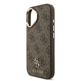 Apple iPhone 17 Guess 3'lü Aksesuar Seti 4G ve Yazı Logolu Kılıf Ekran ve Lens Koruyucu Kahverengi