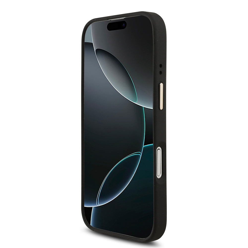 Apple iPhone 17 Guess 3'lü Aksesuar Seti 4G ve Yazı Logolu Kılıf Ekran ve Lens Koruyucu Siyah