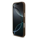 Apple iPhone 17 Kılıf Guess 4G Büyük Metal Logolu Kalın Askılı Kapak Kahverengi