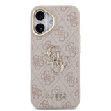 Apple iPhone 17 Kılıf Guess 4G Büyük Metal Logolu Kalın Askılı Kapak Pembe