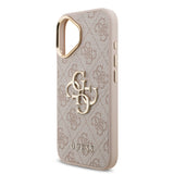 Apple iPhone 17 Kılıf Guess 4G Büyük Metal Logolu Kalın Askılı Kapak Pembe