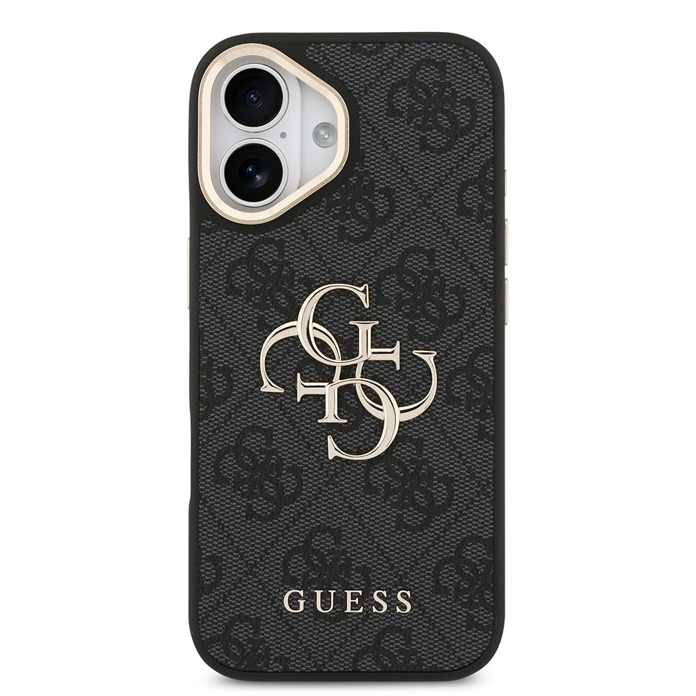 Apple iPhone 17 Kılıf Guess 4G Büyük Metal Logolu Kalın Askılı Kapak Siyah
