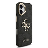 Apple iPhone 17 Kılıf Guess 4G Büyük Metal Logolu Kalın Askılı Kapak Siyah