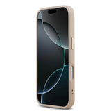 Apple iPhone 17 Kılıf Guess Gold Metal Kamera Çerçeveli Büyük 4G ve Yazı Logolu Kapak Pembe
